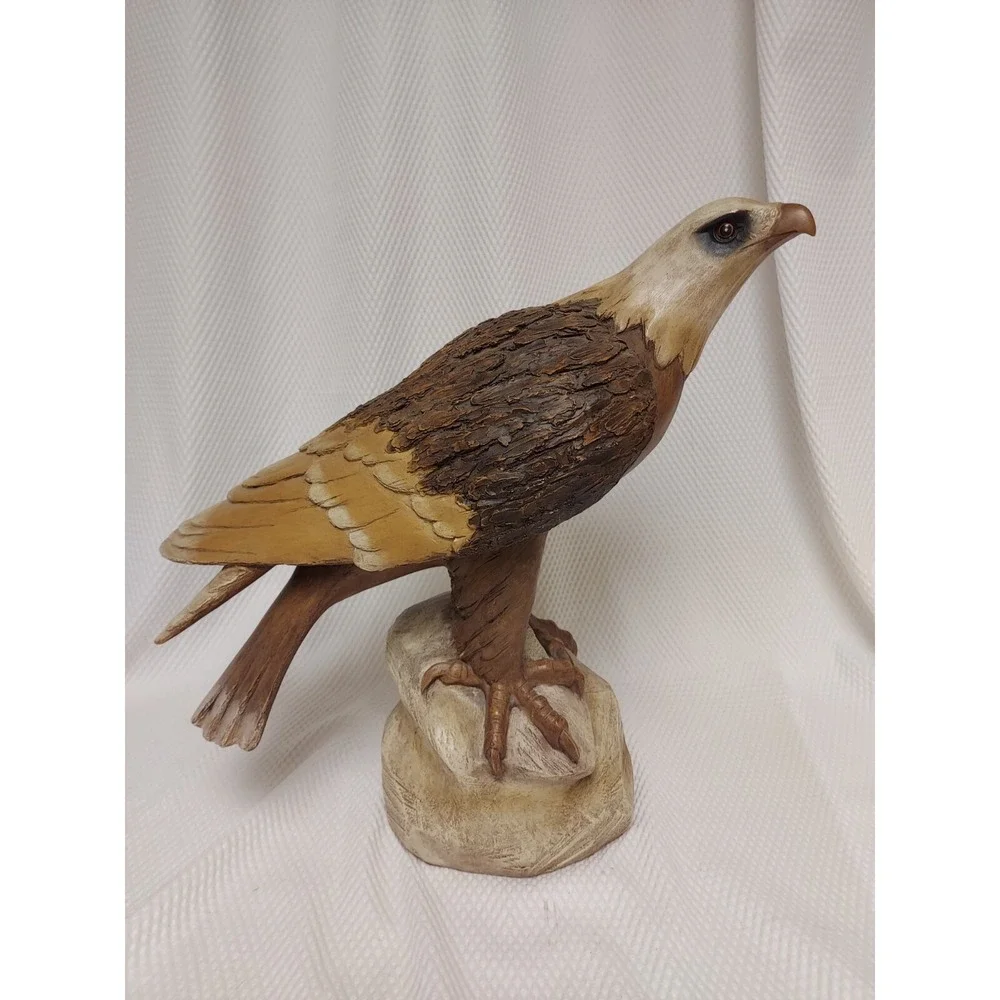 Resin Bald Eagle Statue Wood Appearance 16.5